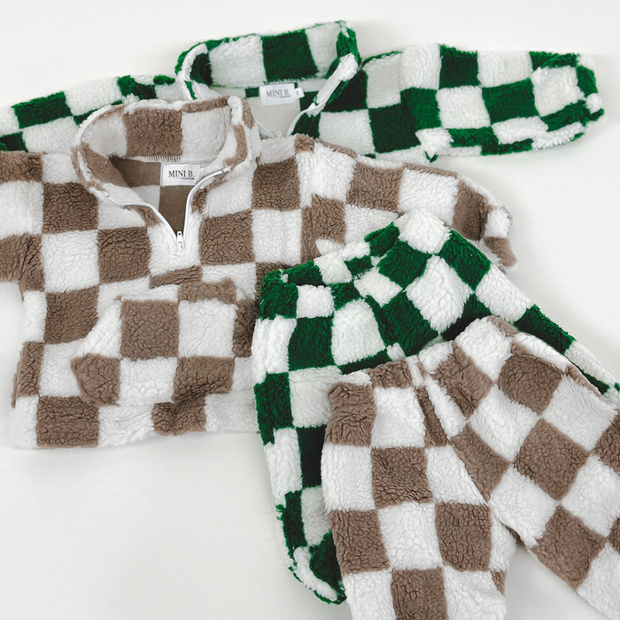 CHECKER SHERPA - HALF ZIP CREWNECK