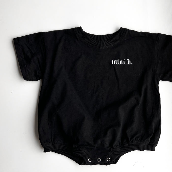 MINI B TSHIRT ROMPER - BLACK