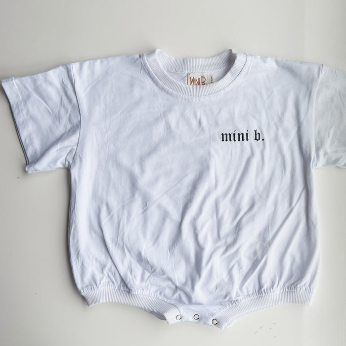 MINI B TSHIRT ROMPER - WHITE