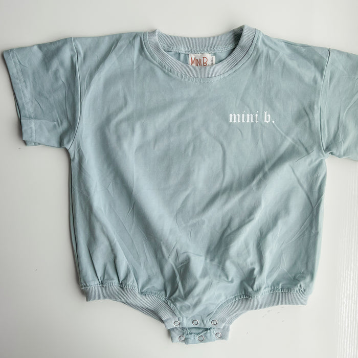 MINI B TSHIRT ROMPER - DUSTY BLUE