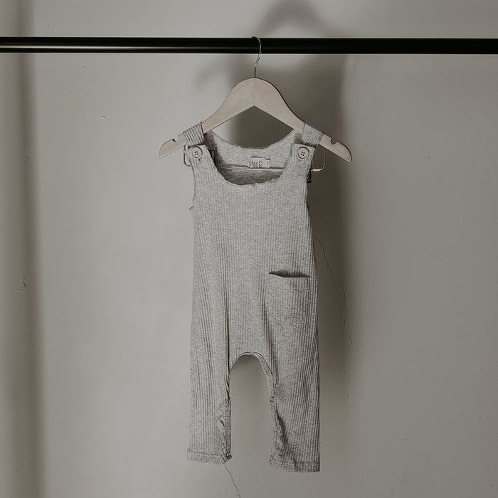 RIBBED OVERALL - HEATHER GRAY