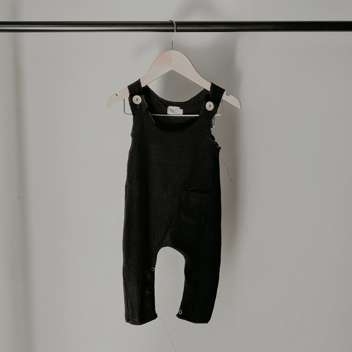 RIBBED OVERALL - BLACK