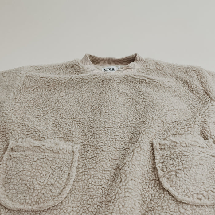 OVERSIZED SHERPA CREW - CREAM