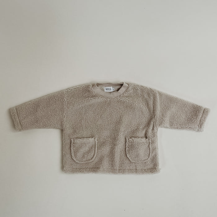 OVERSIZED SHERPA CREW - CREAM