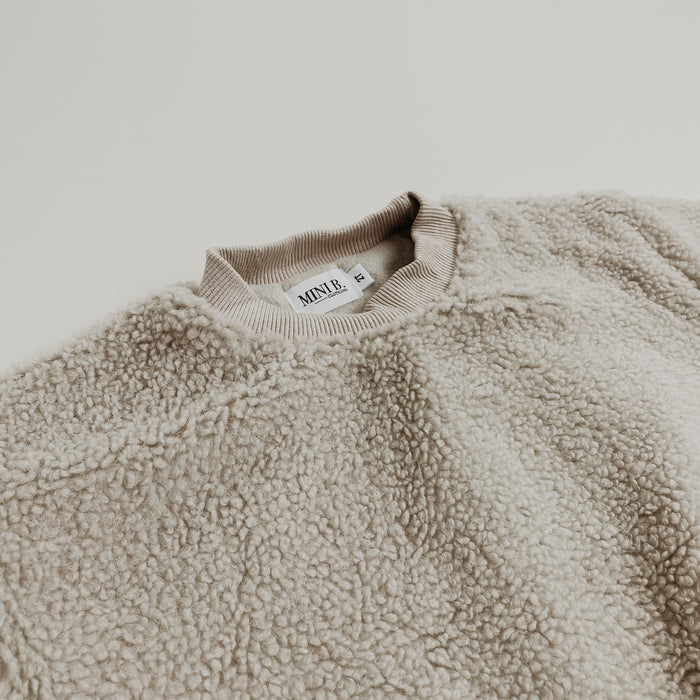 OVERSIZED SHERPA CREW - CREAM